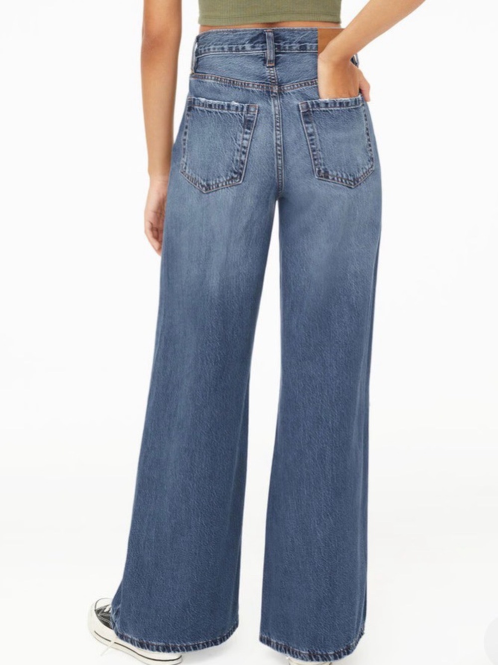 Aeropostale Distressed High-Rise Super Wide Leg Jean SZ 4 - Picture 2 of 4